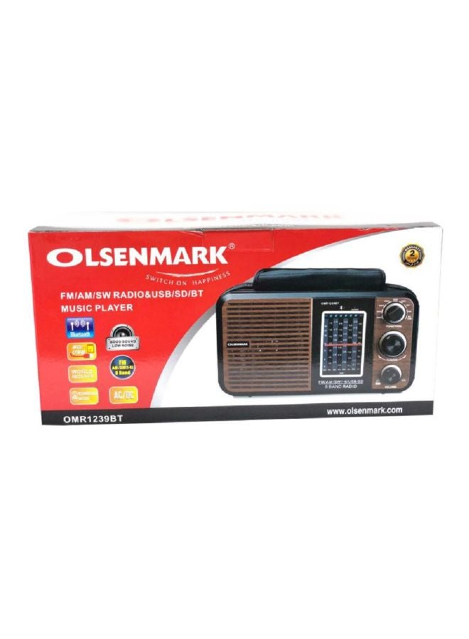 Olsenmark Rechargeable FM Radio OMR1239BT Brown/Black  - Image 2