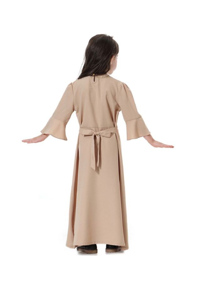 Sharpdo Kids Polyester Maxi Dress Beige  - Image 2
