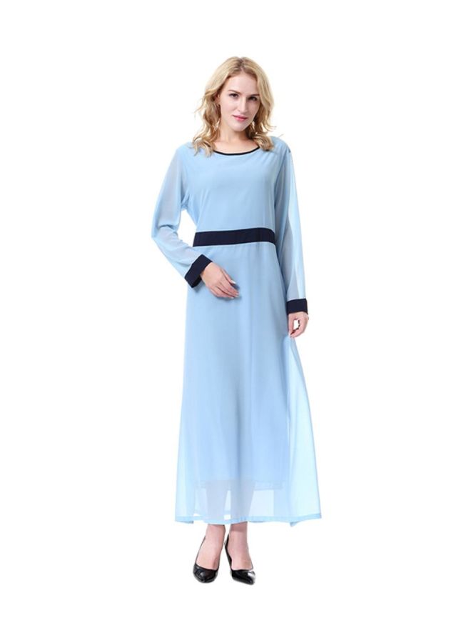 Sharpdo Chiffon Maxi Dress Sky Blue/Black - Image 1