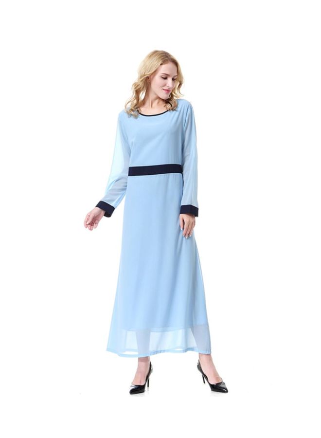 Sharpdo Chiffon Maxi Dress Sky Blue/Black - Image 3