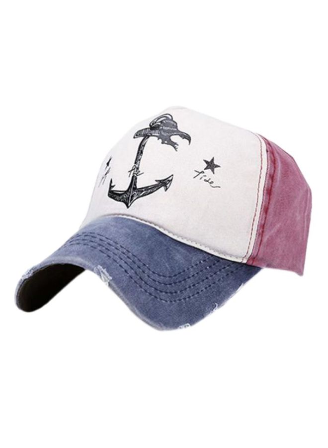 Bluelans Anchor Printed Snapback Baseball Cap Blue/White/Red - Image 2