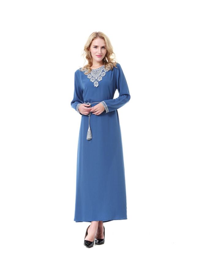 Sharpdo Polyester Maxi Dress Royal Blue  - Image 3
