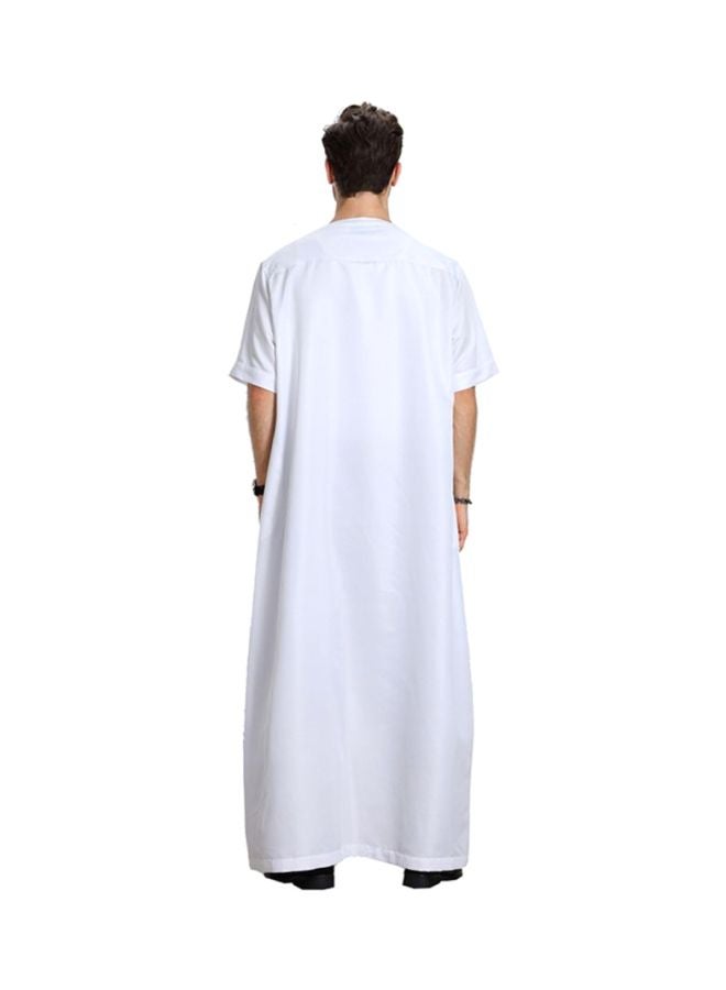 شاربدو قفطان برقبة مستديرة أبيض - Image 2