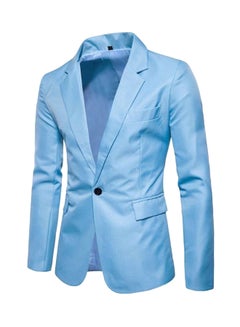 OUTAD Fashion Corduroy Blazer Light Blue  - Image 3