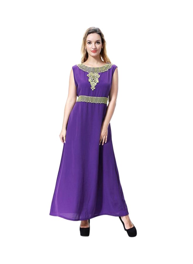 Sharpdo Sleeveless Wool Peach Dress Purple/Silver - Image 1