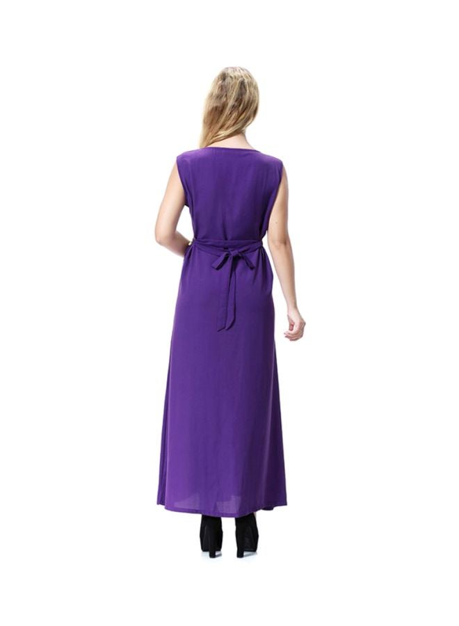 Sharpdo Sleeveless Wool Peach Dress Purple/Silver - Image 2