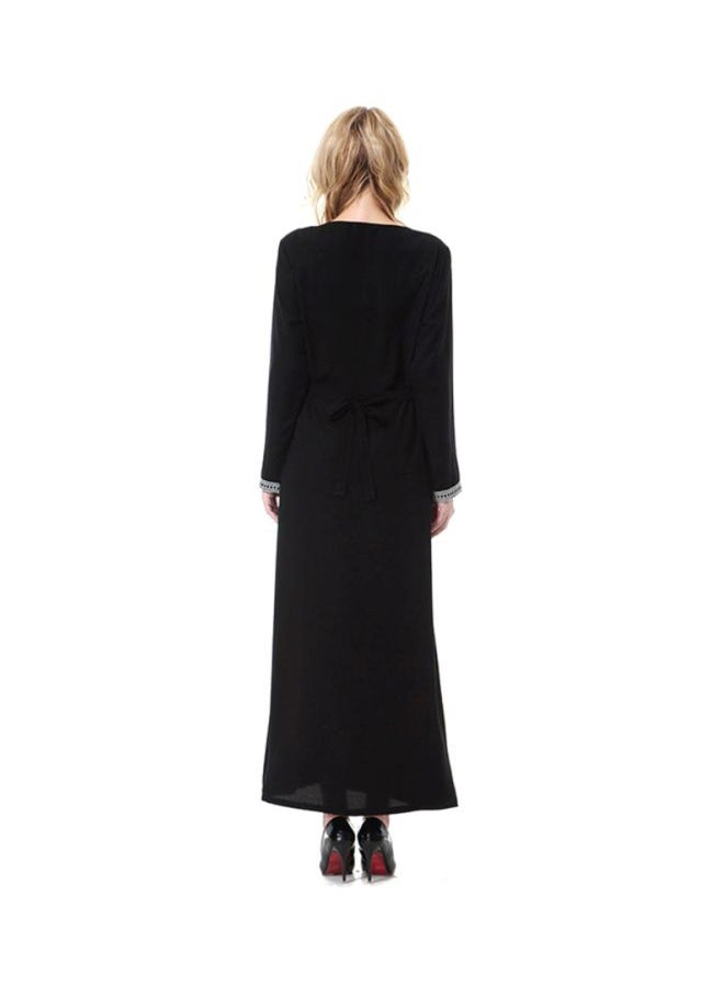 Sharpdo - Long Sleeves Wool Peach Dress Black/White - Image 1