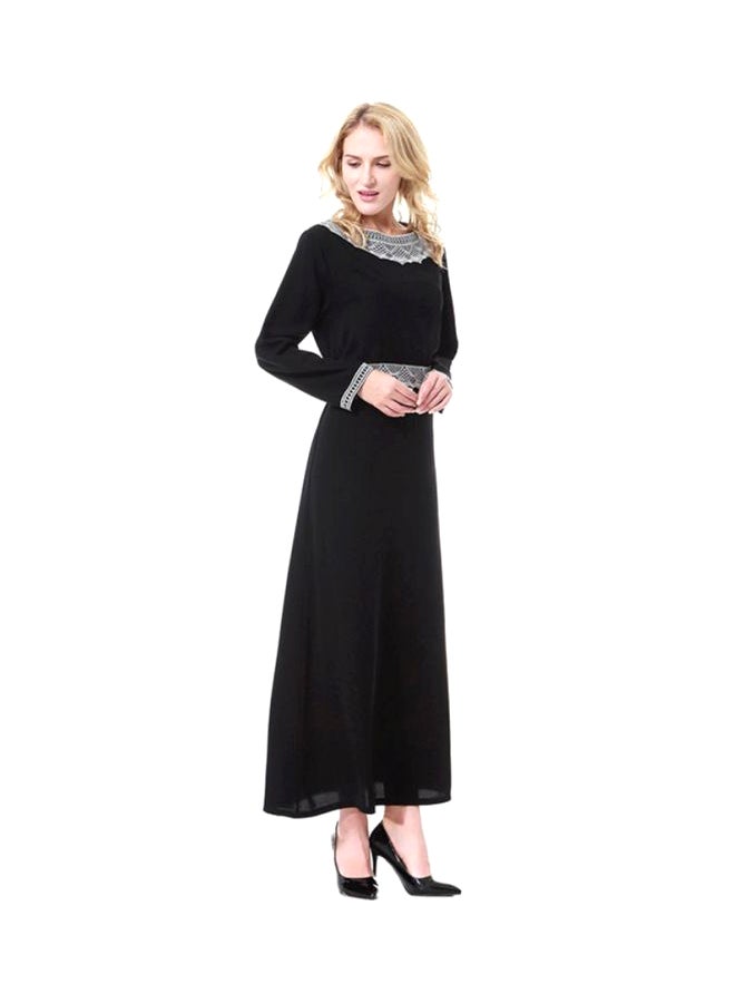 Sharpdo - Long Sleeves Wool Peach Dress Black/White - Image 1