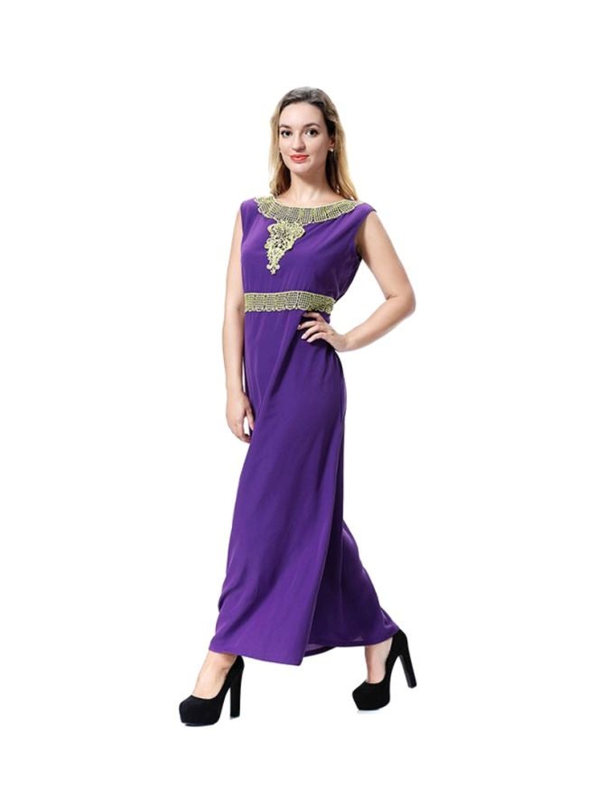 Sharpdo Sleeveless Wool Peach Dress Purple/Silver - Image 3