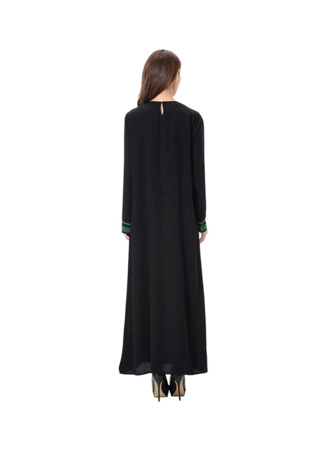Sharpdo Polyester Wool Peach Dress Black/Green - Image 2