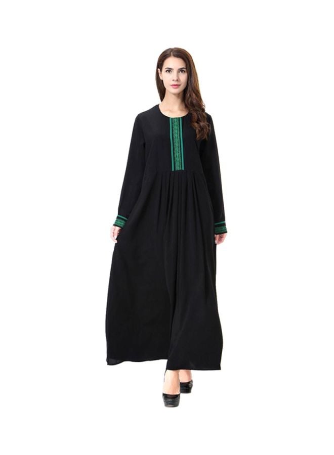 Sharpdo Polyester Wool Peach Dress Black/Green - Image 1