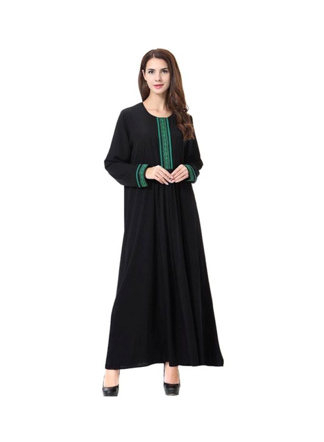 Sharpdo Polyester Wool Peach Dress Black/Green - Image 3