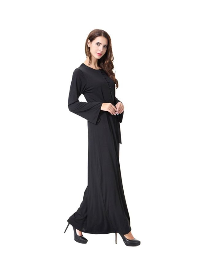 شاربدو عباية برقبة مستديرة أسود - Image 3