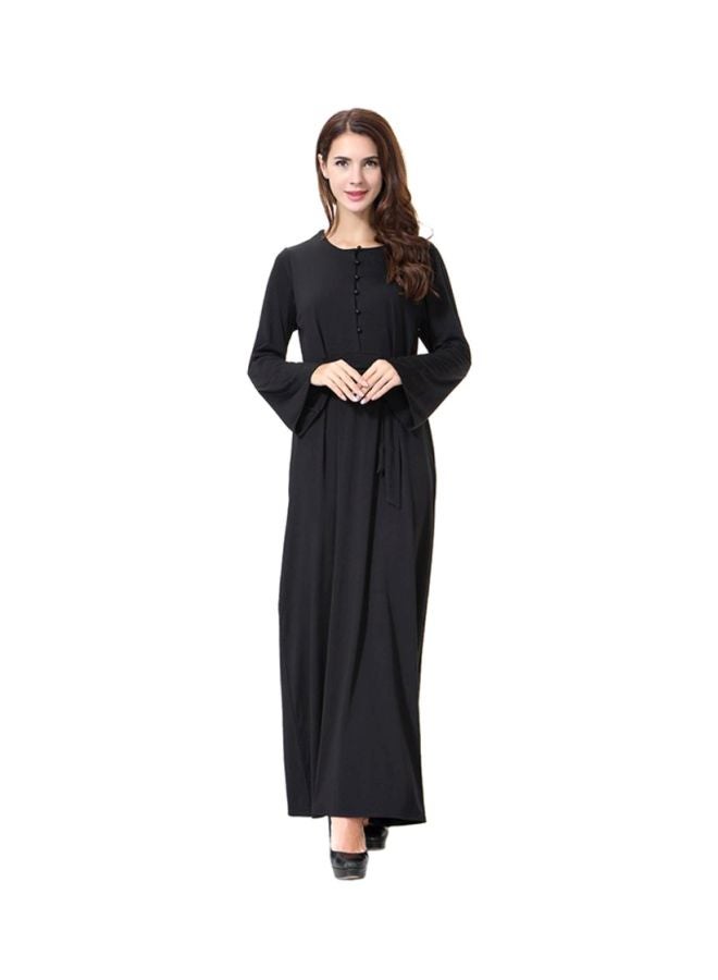 شاربدو عباية برقبة مستديرة أسود - Image 1