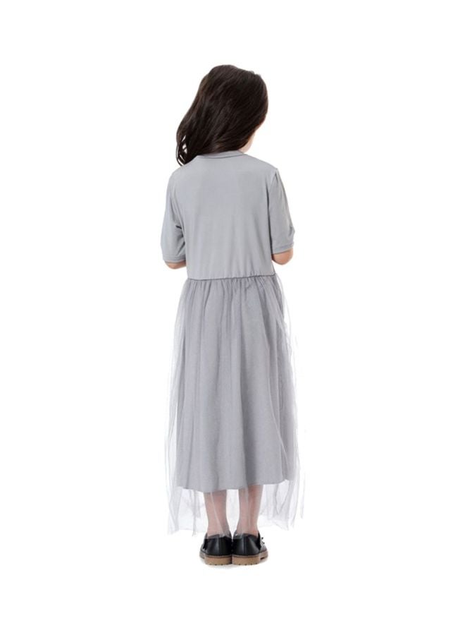 Sharpdo Girls Round Neck Maxi Dress Grey  - Image 2