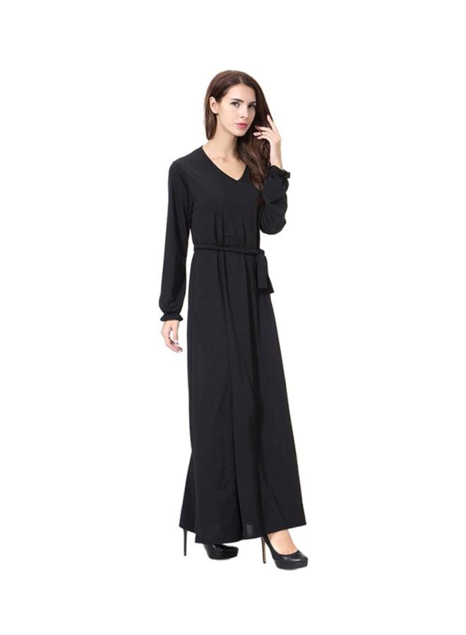 Sharpdo - V-Neck Maxi Abaya Black - Image 1