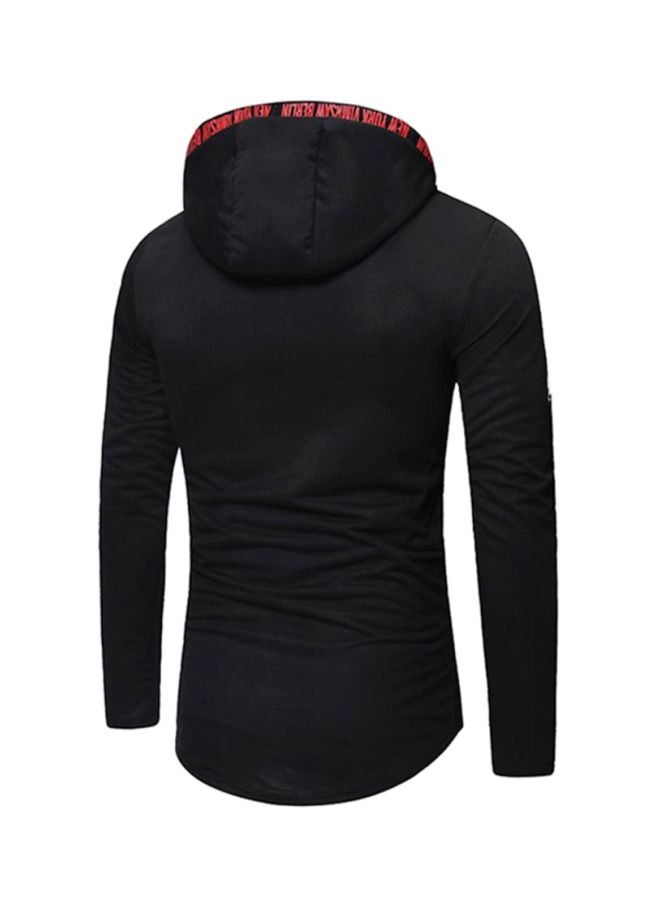 بلولانز هودي مطبوع مصنوع من البوليستر أسود / أبيض / أحمر - Image 2