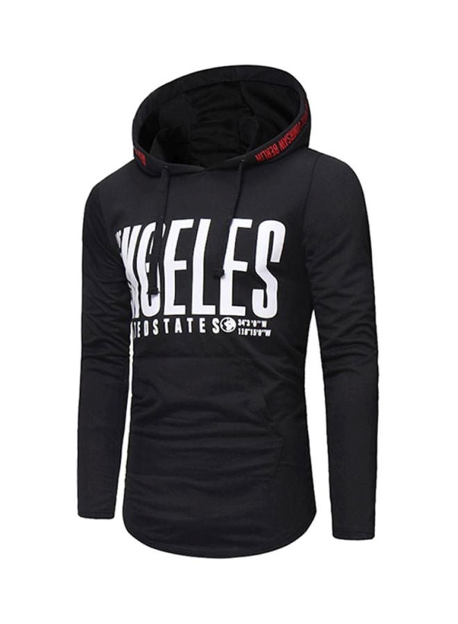 بلولانز هودي مطبوع مصنوع من البوليستر أسود / أبيض / أحمر - Image 1