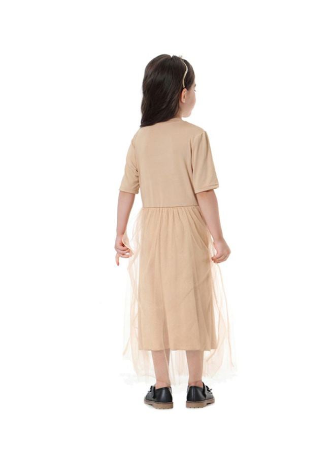 Sharpdo Tulle Casual Dress Beige - Image 2