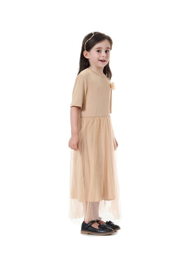 Sharpdo Tulle Casual Dress Beige - Image 3