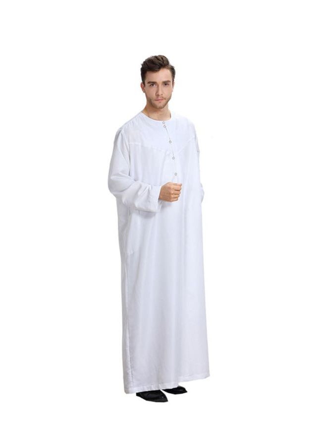 شاربدو ثوب قفطان من البوليستر أبيض - Image 3