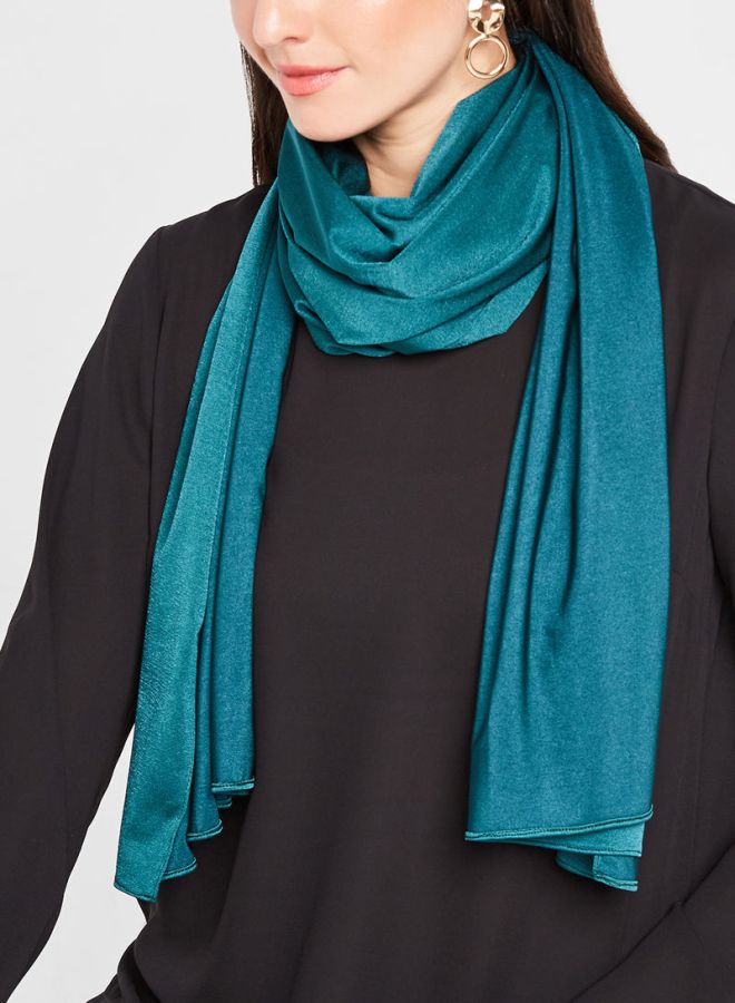NUKHBAA - Modest Plain Scarf Green - Image 1