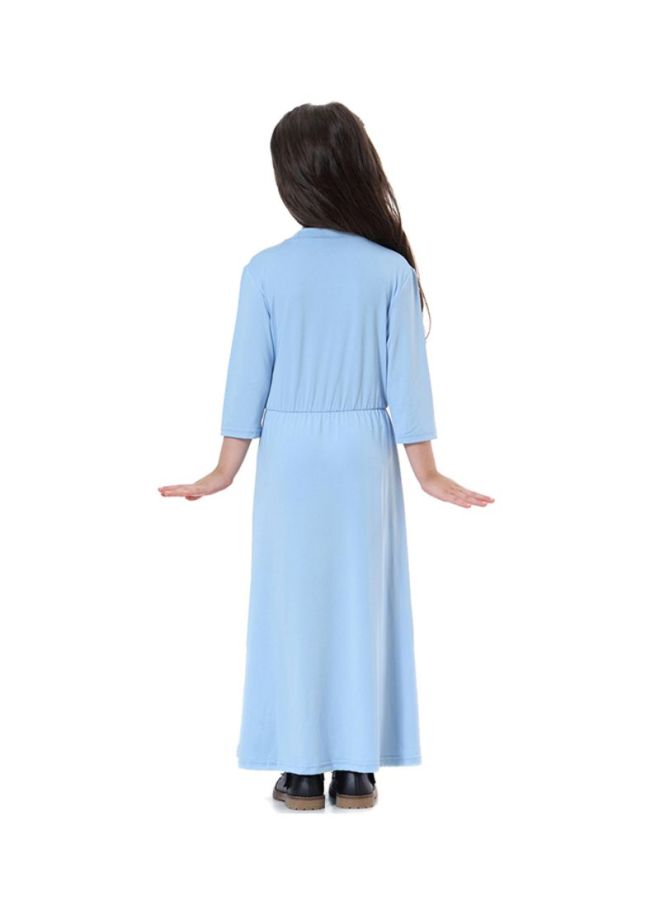 Sharpdo Round Neck Maxi Dress Sky Blue  - Image 2
