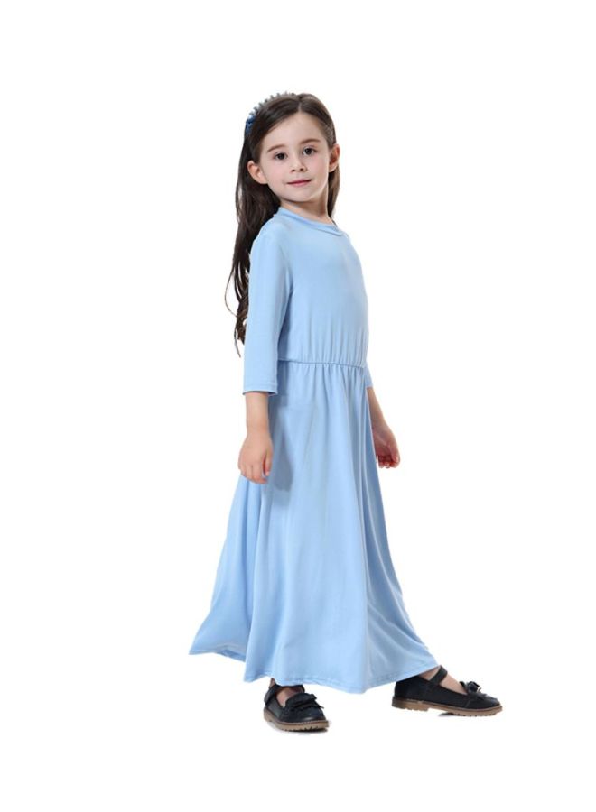 Sharpdo Round Neck Maxi Dress Sky Blue  - Image 3