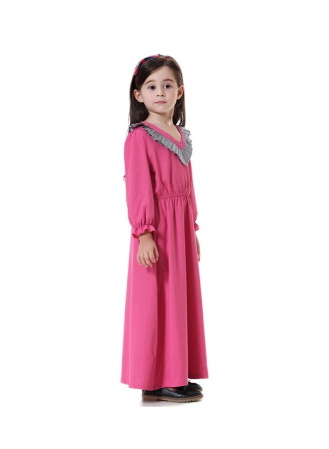Sharpdo V-Neck Maxi Dress Pink/Silver - Image 3