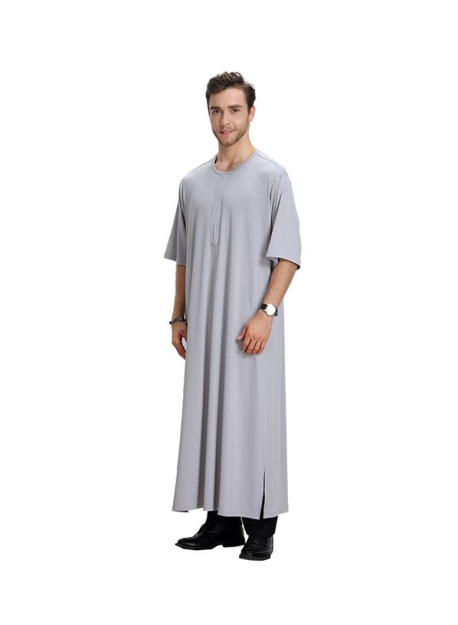 شاربدو قفطان برقبة مستديرة رمادي - Image 3