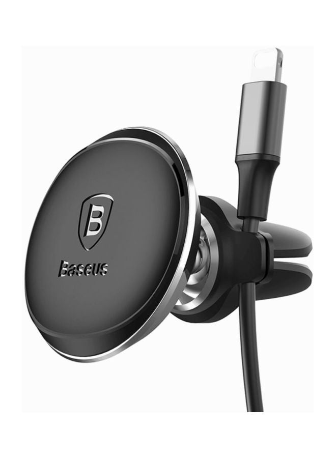 Baseus - 360 Degree Rotation Magnetic Air Vent Car Mobile Mount With Cable Clip Holder Black - Image 1