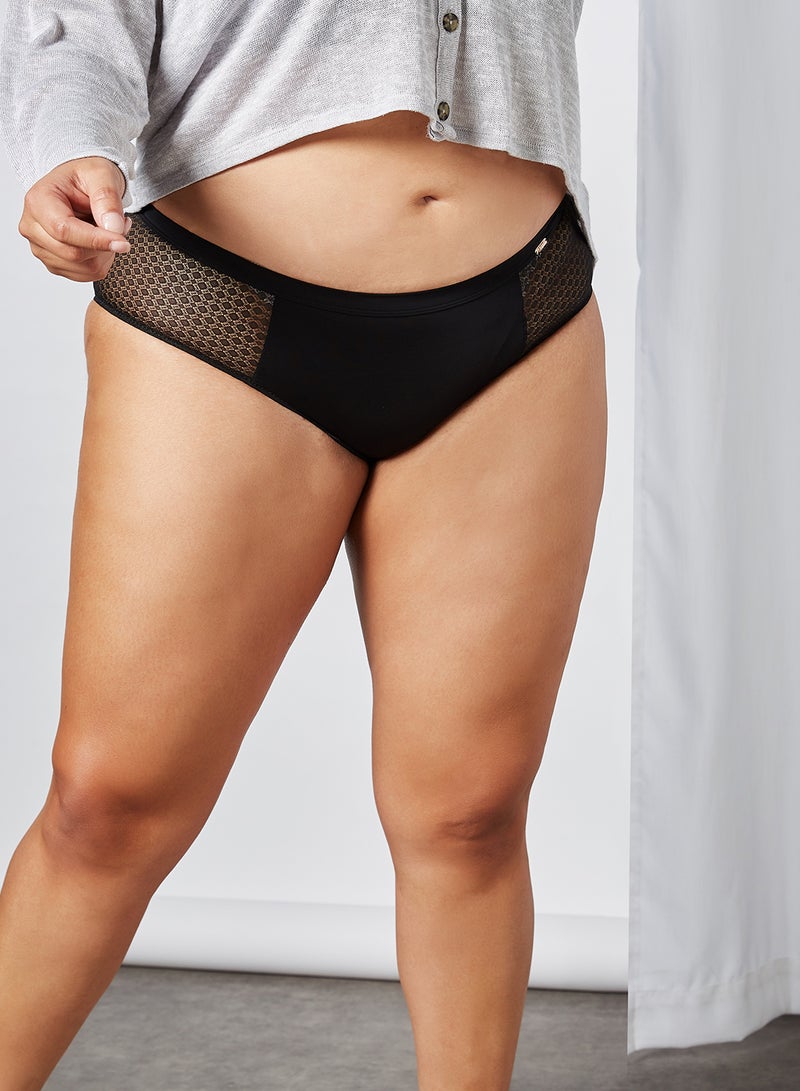 PARFAIT - Lace Trim Hipster Briefs Black - Image 1