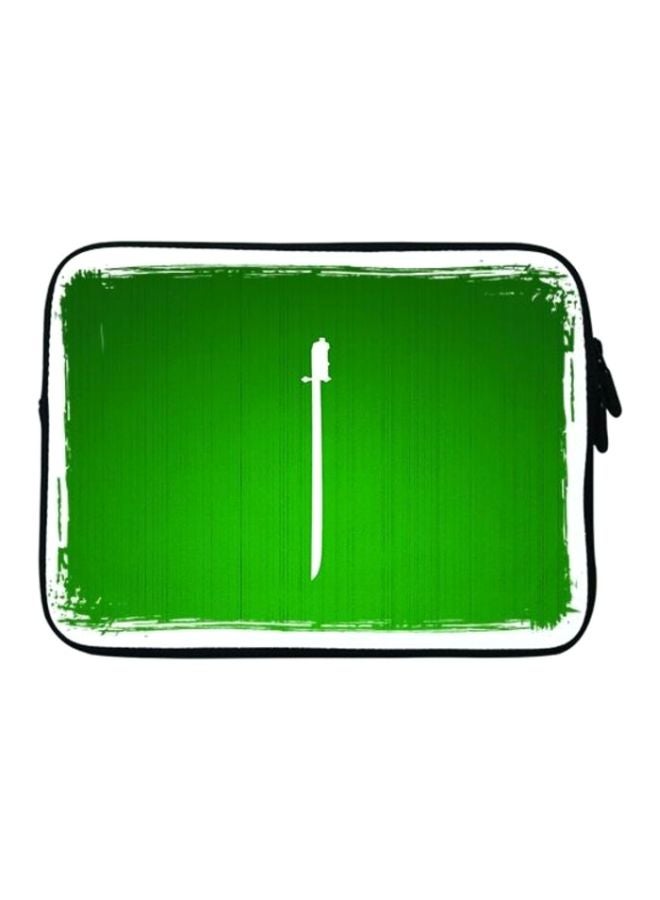 Stylizedd Designer Laptop Sleeve With Strap For 15-Inch Laptop Green/White/Black - Image 1