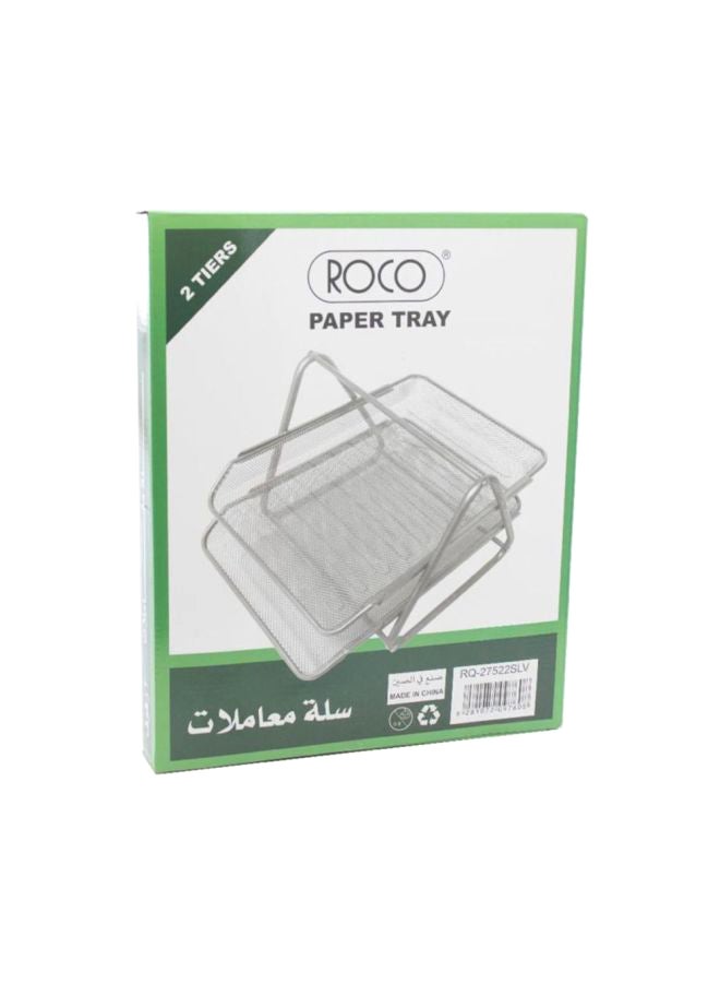 روكو رف أوراق مكتبي مكوّن من دورين فضي