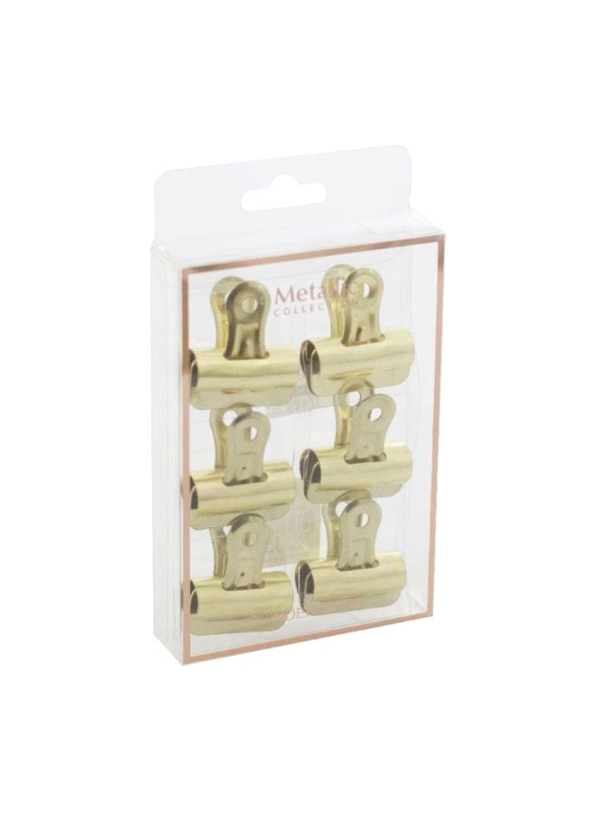 روكو طقم مشابك مجلدات معدنية مكوّن من 6 قطع ذهبي