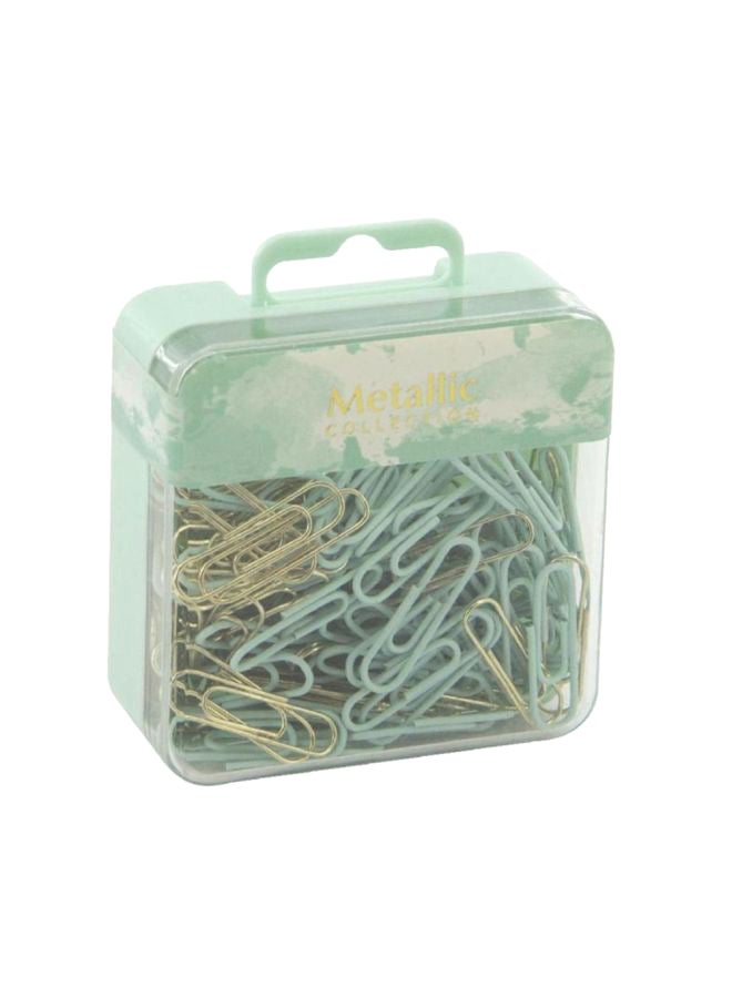 180-Piece Metallic Paper Clips Gold/Teal