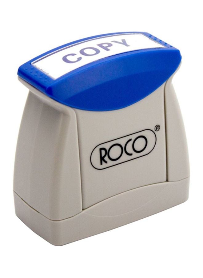 ROCO Copy Self Inking Stamp Blue/Grey