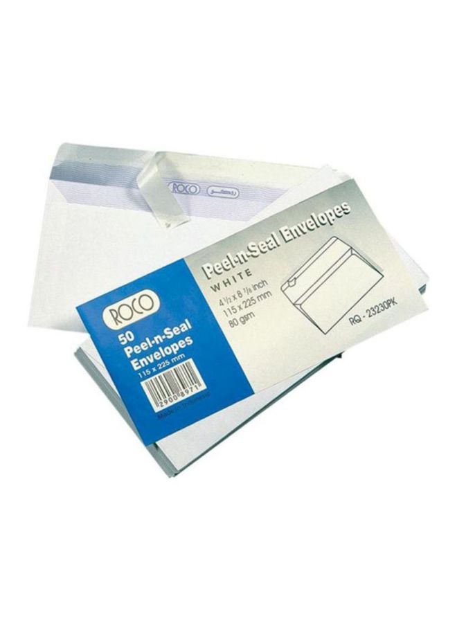 روكو طقم مغلفات بيل إن سيل الورقية من 50 قطعة أبيض