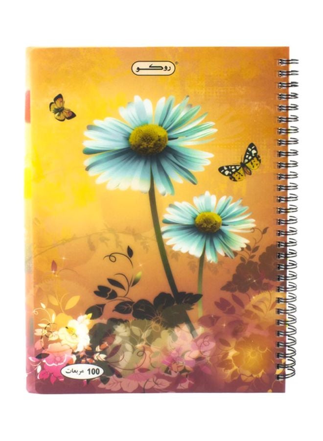 ROCO Square Ruled Spiral Bound Notebook Yellow/Pink/Blue