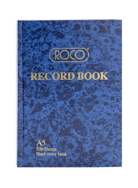 A5 Hard Cover Record Book Blue