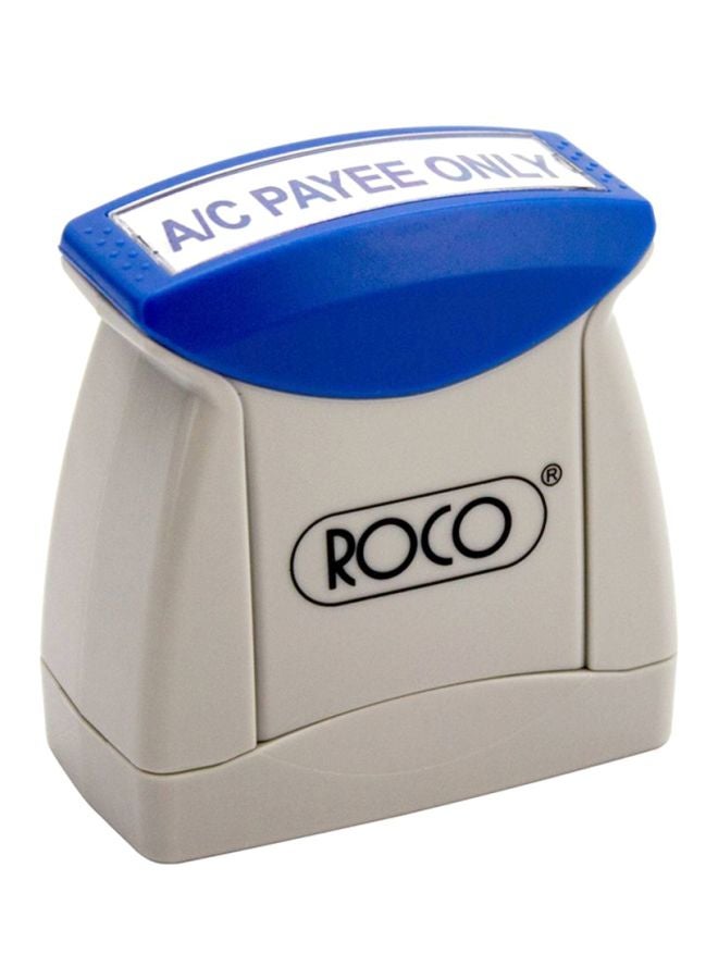 ROCO A/C Payee Only Self Inking Stamp Blue/Grey