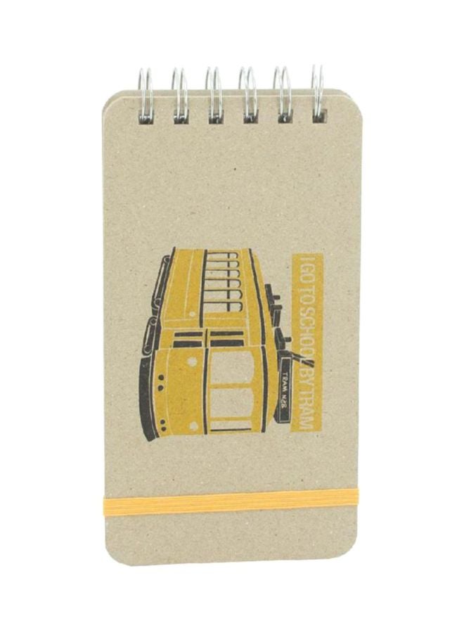 Hardcover Lined Memo Notebook Brown/Yellow
