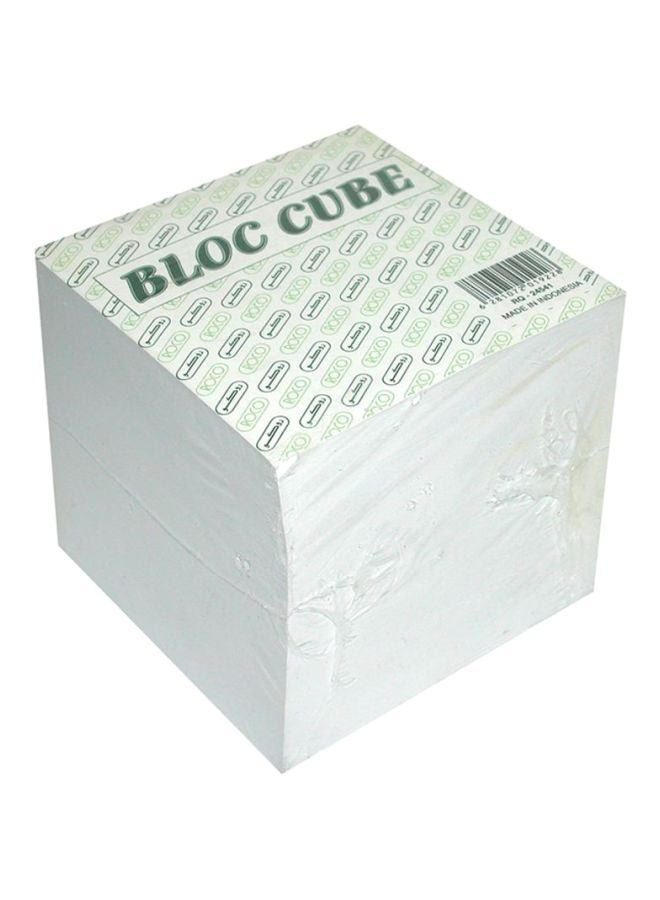 Cube Shaped Memo Pad White