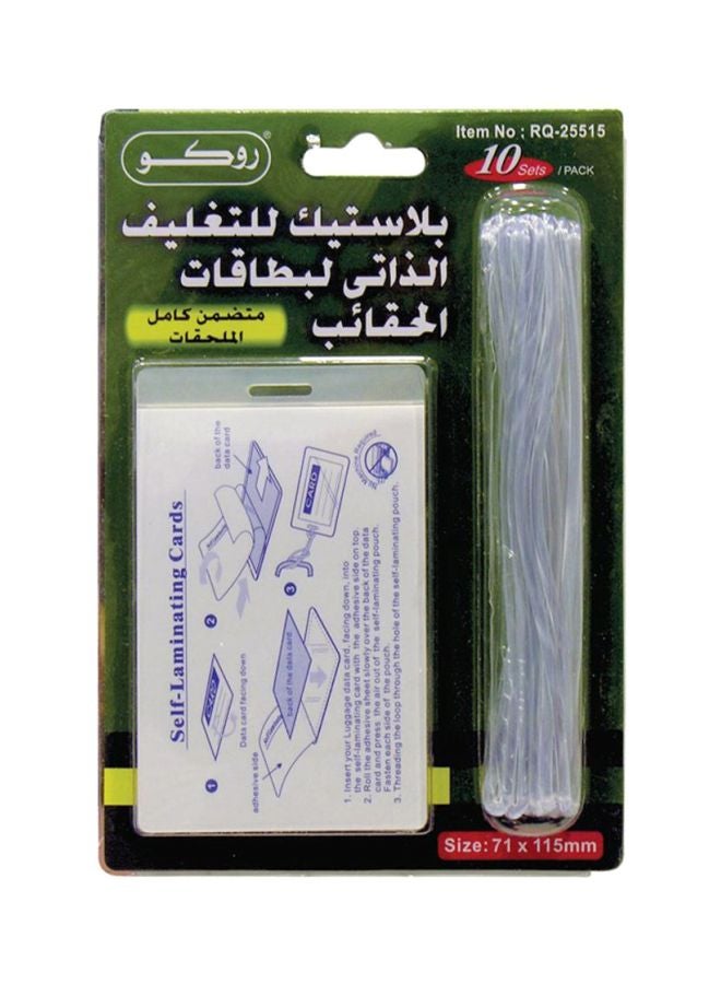 روكو طقم بطاقات للتغليف الذاتي من 10 قطع أبيض/أزرق