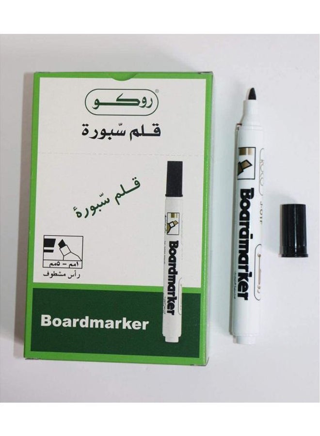 روكو قلم ماركر قابل للمسح برأس مشطوف أبيض/ أسود - Image 2