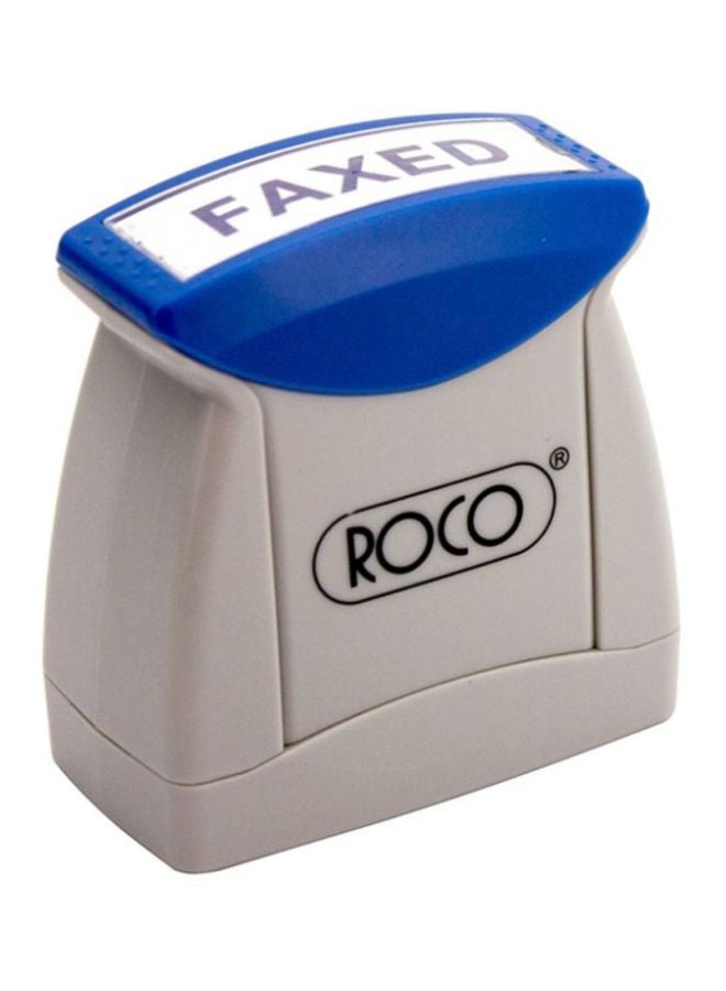 ROCO Faxed Self Inking Stamp Blue/Grey
