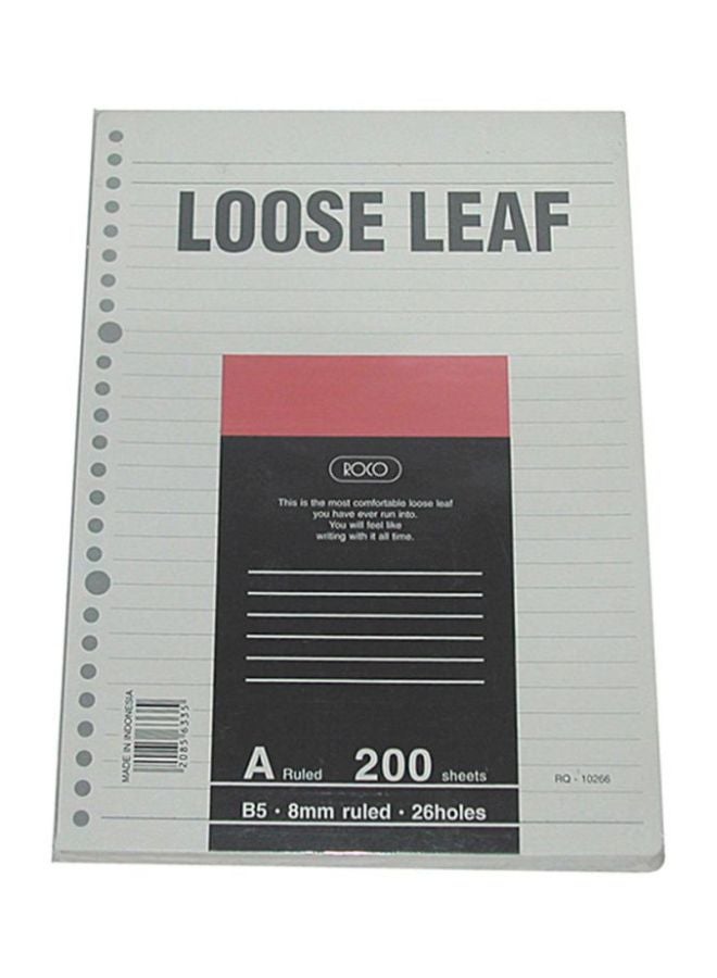 ROCO B5 Loose Leaf Refill Paper Set 
