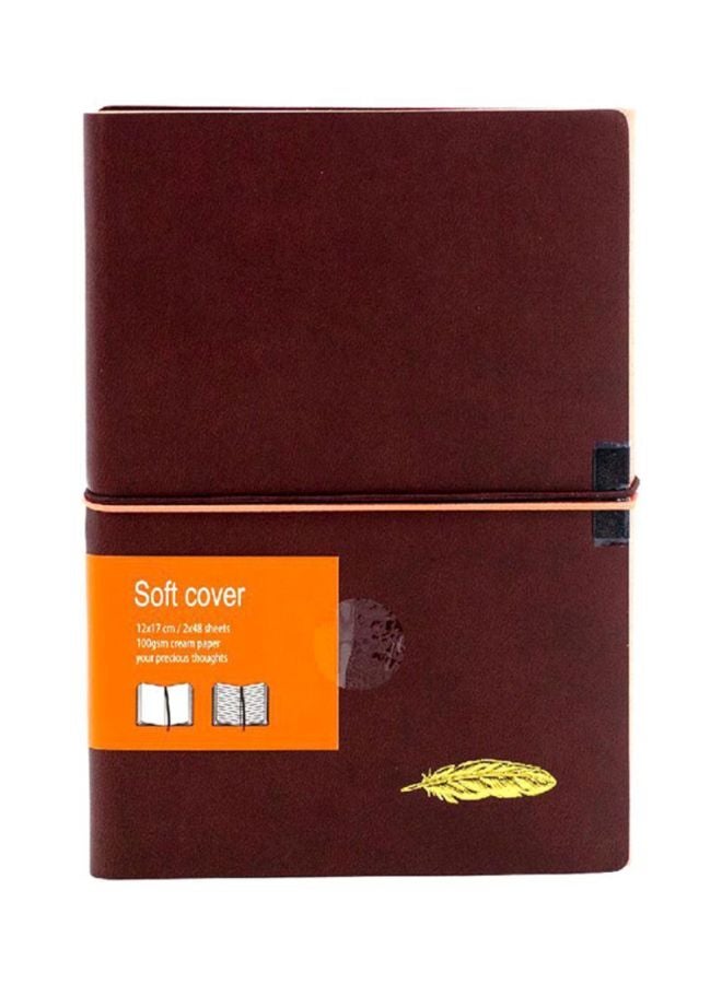 روكو دفتر ملاحظات من 192صفحة بورق مسطّر وبغلاف ناعم كستنائي/أصفر