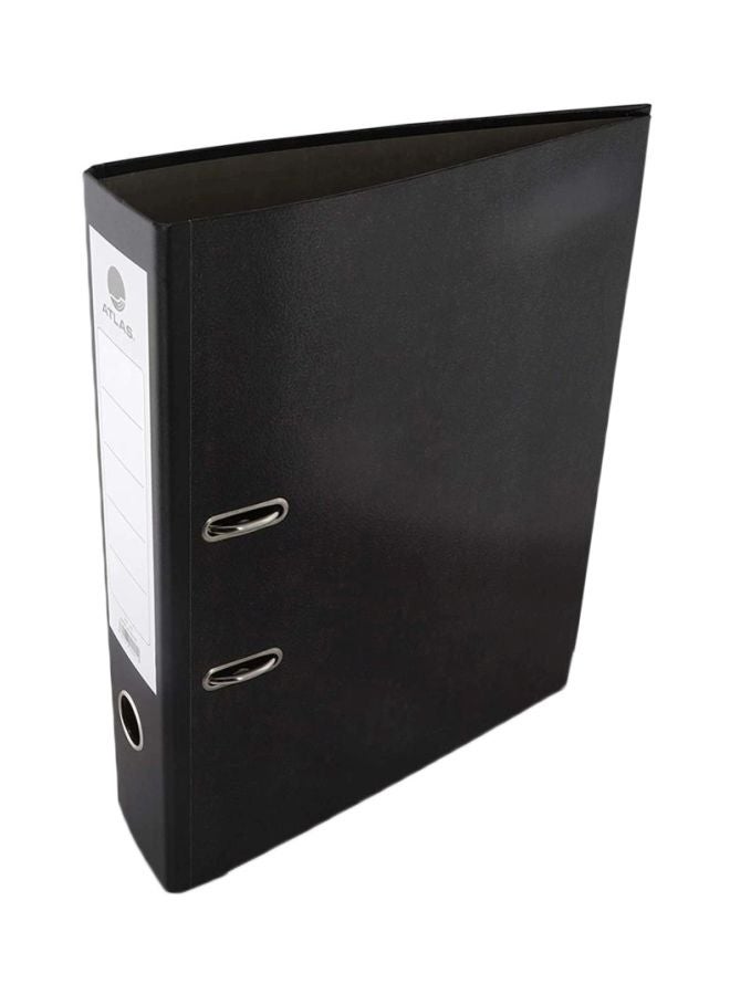 ATLAS - Lever Arch File Folder Black/Silver - Image 1
