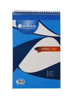 ATLAS 60-Sheet Spiral Bound Notepad Blue/White/Red 